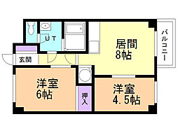 メゾン・ド・K 2LDKの間取図画像