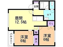 メゾンピースフル 2階/202