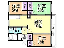 テレパレス函館柳 3LDKの間取図画像