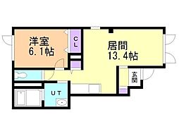 gremonarchs 1LDKの間取図画像
