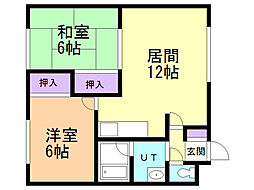 コーポ吉川 2LDKの間取図画像