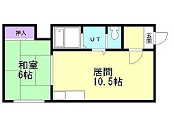 プラザ・クリプトメリア 1LDKの間取図画像