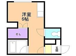 ハイツタカシ ワンルームの間取図画像