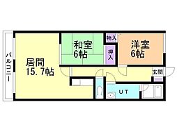ランドマーク昭和 2LDKの間取図画像