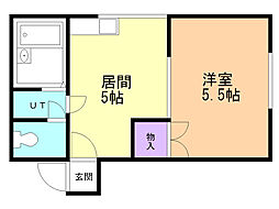 レオパレス千歳町第1ミヤマC 1DKの間取図画像