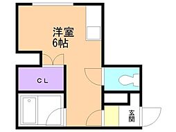 ハイツタカシ ワンルームの間取図画像