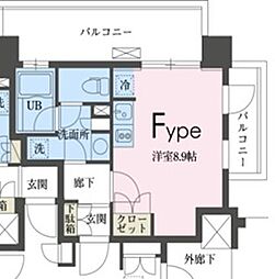 ガレリア東新宿 ワンルームの間取図画像