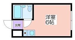 マンションアイリス ワンルームの間取図画像
