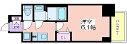 ララプレイス大阪新町ヴェレ 1Kの間取図画像