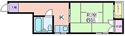 ナチュラル遠里小野 1Kの間取図画像