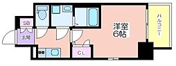 エスリードレジデンス本町パークフロント 1Kの間取図画像