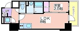 エスリードレジデンス本町パークフロント 1LDKの間取図画像