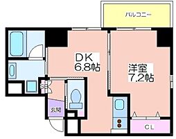 カーサセレーネ 1DKの間取図画像