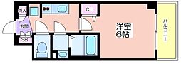 プレサンス南堀江ザ・センス 1Kの間取図画像