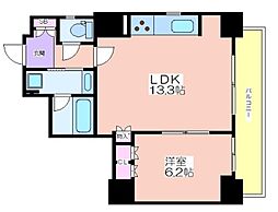 アルカディーナ京町堀 1LDKの間取図画像