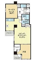 南青山ユニハイツ 1SLDKの間取図画像