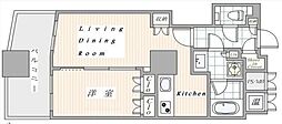 ザ・パークハウス西新宿タワー60 1LDKの間取図画像