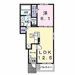 カレント レジデンス 下増田III 1LDKの間取図画像