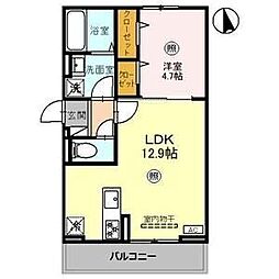 イーステージ大橋町 1LDKの間取図画像
