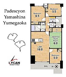 パデシオン山科夢ケ丘 4LDKの間取図画像