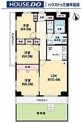 草加スカイハイツ 3LDKの間取図画像