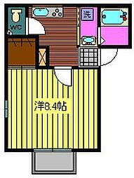八幡の杜桜館 1Kの間取図画像