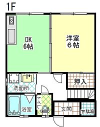 六白ハウス 3DKの間取図画像