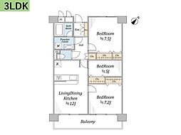 北千住パーク・ファミリア 3LDKの間取図画像