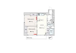 ルーブル金杉 2LDKの間取図画像
