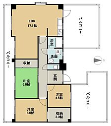 ライオンズマンション甚目寺 3LDKの間取図画像