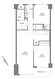 グリーンキャピタル上池台 2LDKの間取図画像