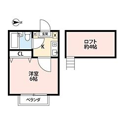 ラルーチェ 1Kの間取図画像