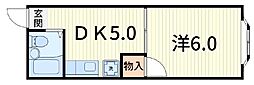 ドミール青山 1DKの間取図画像