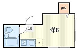 マンションミユキ ワンルームの間取図画像