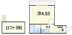 ジュネパレス亀有 ワンルームの間取図画像