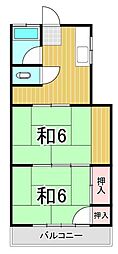 木村コーポ 2Kの間取図画像