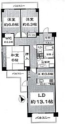 シティコーポ島田緑地 3LDKの間取図画像
