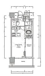 JIYUGAOKA MUSE SQUARE THE RESI 1LDKの間取図画像