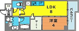 レジデンス桜新町ガーデン 1LDKの間取図画像