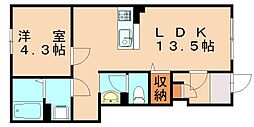 カーサ・リブラ 1LDKの間取図画像