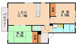 プラティーク・アヴェニューE 2LDKの間取図画像