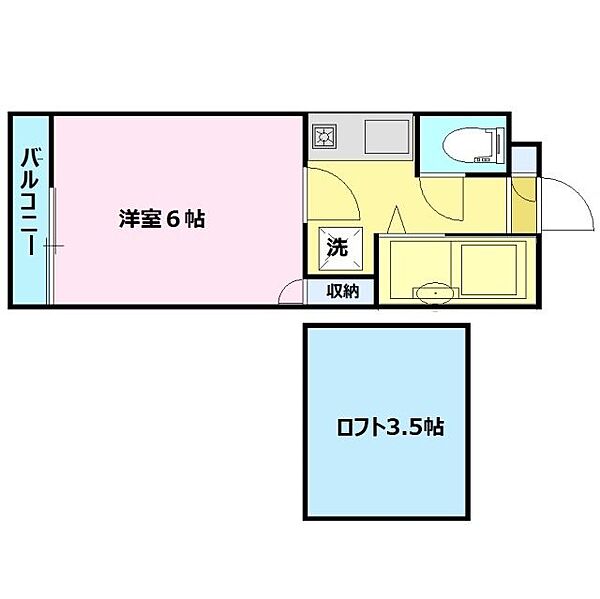アップルハウス兼六園 206｜石川県金沢市横山町(賃貸アパート1K・2階・17.05㎡)の写真 その2