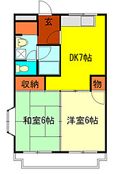エクセル国分寺 2DKの間取図画像
