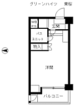 グリーンハイツ東桜 0401 ｜ 愛知県名古屋市中区東桜２丁目（賃貸マンション1R・4階・26.00㎡） その2