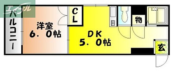 岡山県岡山市北区大供2丁目(賃貸マンション1DK・4階・30.40㎡)の写真 その2