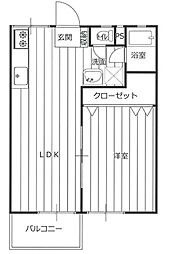 ブライトン24ミドル 1LDKの間取図画像