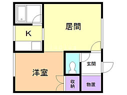 コートハウス愛宕A棟 1LDKの間取図画像