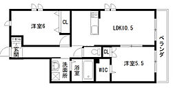 グランメール 2LDKの間取図画像