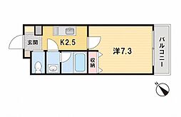 クラーシュ白旗 1Kの間取図画像