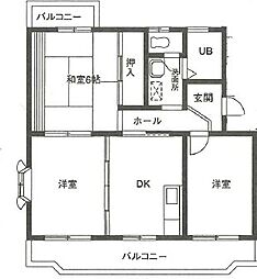 イースト・ヴィラ 3DKの間取図画像